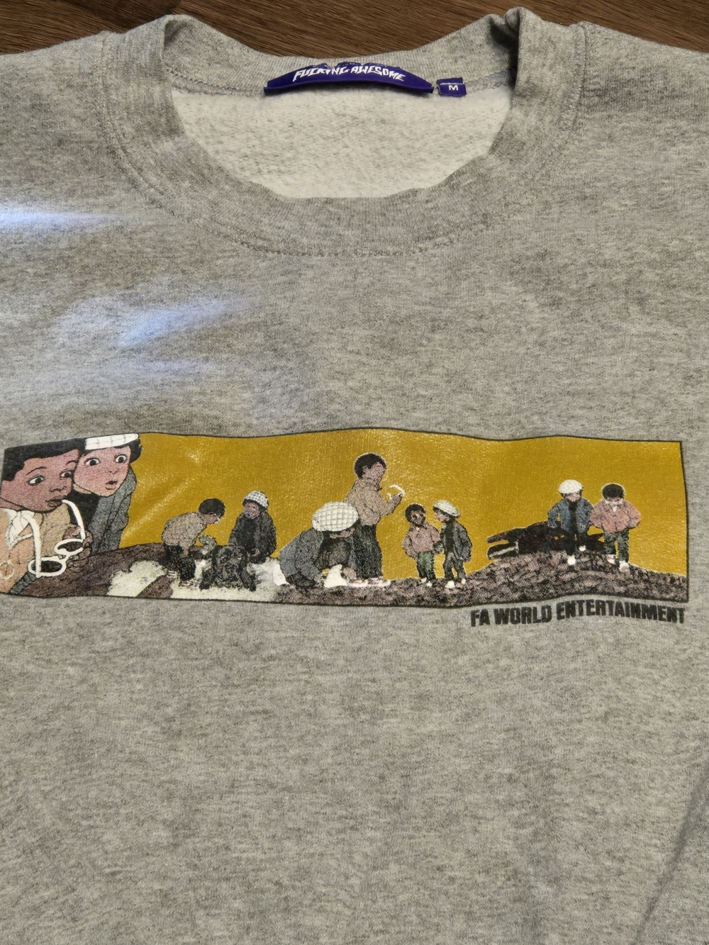 FA Grey Sweatshirt with Yellow Graphic Panel
